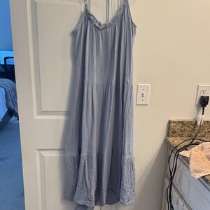 Blue Sleeveless Maxi Dress